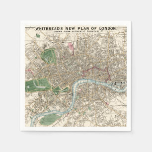 Vintage Map of London England (1853) Napkin