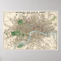 Vintage Map of London England (1853)