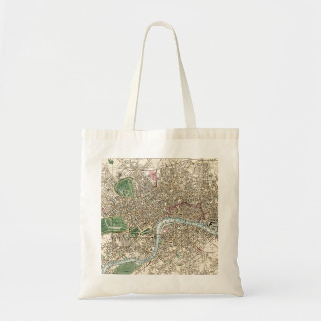 Vintage Map of London England (1853) Tote Bag (Front)