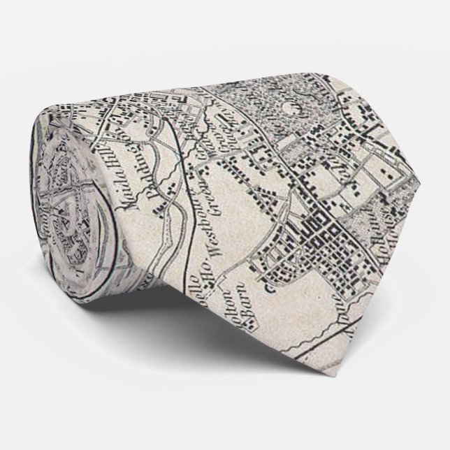 Vintage Map of London England (1855) Tie (Rolled)