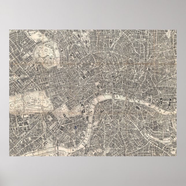Vintage Map of London England (1899) 2 Poster (Front)