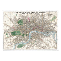 Vintage Map of London England Poster