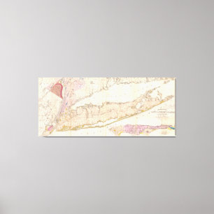 Vintage Map of Long Island New York (1842) Canvas Print