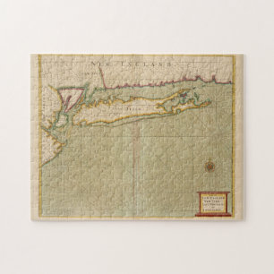 Vintage Map of Long Island NY (1702) Jigsaw Puzzle