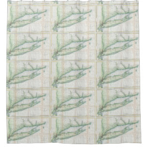 Vintage Map of Long Island NY (1877) Shower Curtain