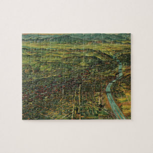 Vintage Map of Los Angeles, California and River Jigsaw Puzzle