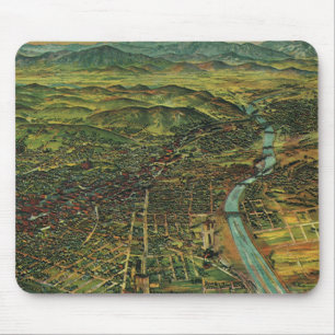 Vintage Map of Los Angeles, California and River Mouse Mat