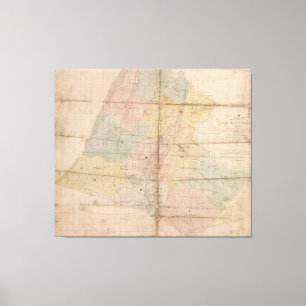 Vintage Map of Loudoun County Virginia (1861) Canvas Print
