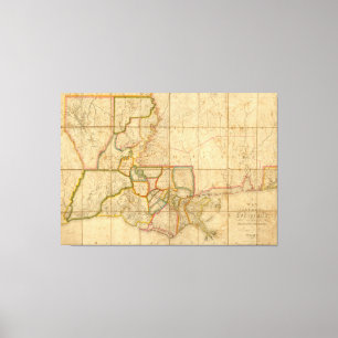 Vintage Map of Louisiana (1816) Canvas Print