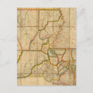 Vintage Map of Louisiana (1816) Postcard