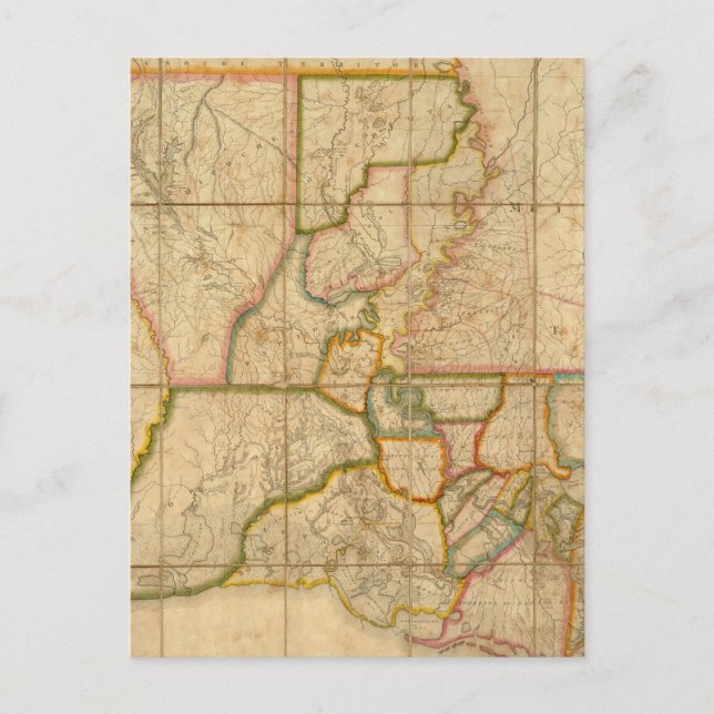 Vintage Map of Louisiana (1816) Postcard (Front)