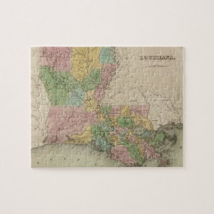 Vintage Map of Louisiana (1838) Jigsaw Puzzle