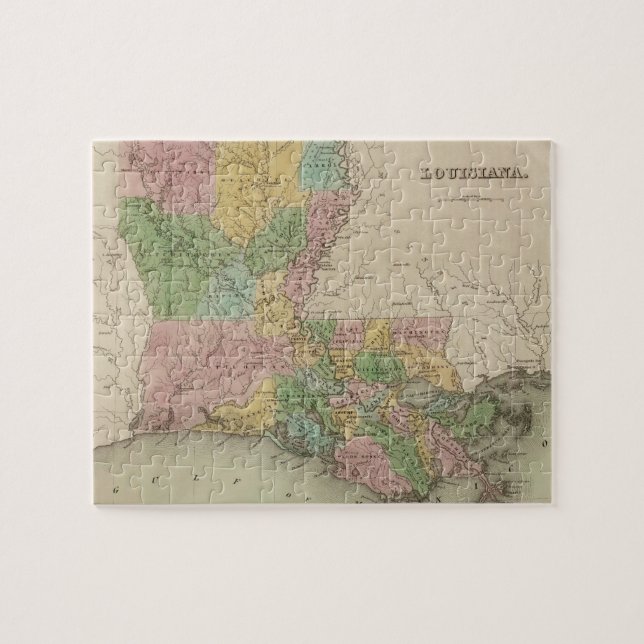Vintage Map of Louisiana (1838) Jigsaw Puzzle (Horizontal)