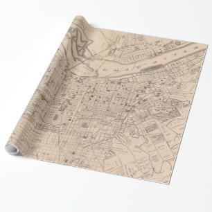 Vintage Map of Louisville Kentucky (1873) Wrapping Paper