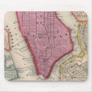 Vintage Map of Lower New York City (1860) Mouse Mat