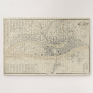 Vintage Map of Lyon France (1834) Jigsaw Puzzle