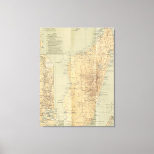 Vintage Map of Madagascar (1896) Canvas Print