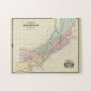 Vintage Map of Madison WI (1878) Jigsaw Puzzle
