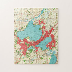 Vintage Map of Madison Wisconsin (1959) Jigsaw Puzzle