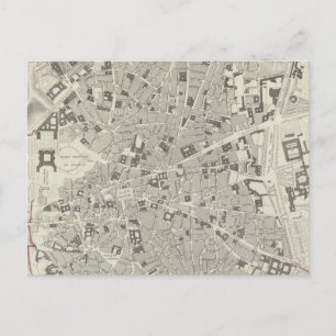 Vintage Map of Madrid Spain (1831) Postcard