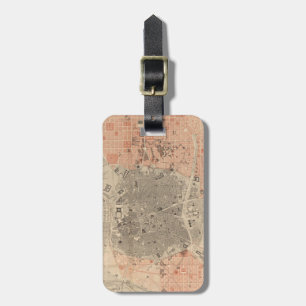 Vintage Map of Madrid Spain (1861) Luggage Tag