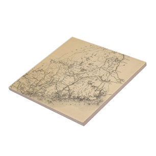 Vintage Map of Maine (1894) Tile