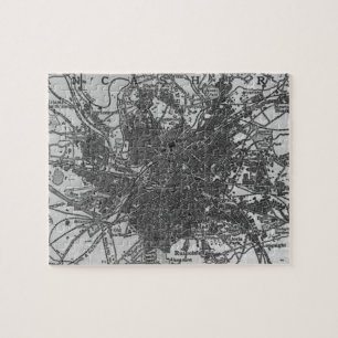 Vintage Map of Manchester England (1911) Jigsaw Puzzle