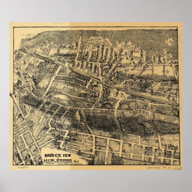 Vintage Map of Maplewood NJ (1910) Poster (Front)