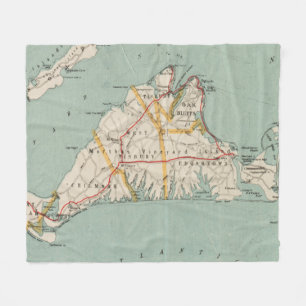 Vintage Map of Martha's Vineyard (1917) Fleece Blanket