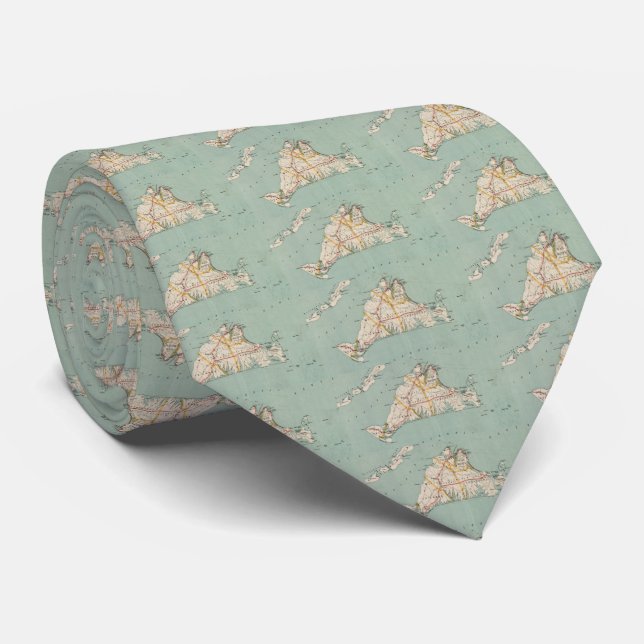 Vintage Map of Martha's Vineyard (1917) Tie (Rolled)