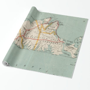 Vintage Map of Martha's Vineyard (1917) Wrapping Paper