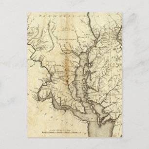 Vintage Map of Maryland (1796) Postcard