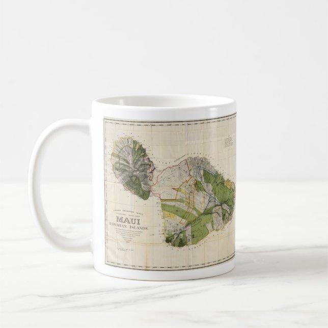 Vintage Map of Maui Island (1906) Coffee Mug (Left)