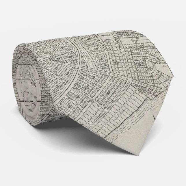 Vintage Map of Miami Florida (1918) Tie (Rolled)