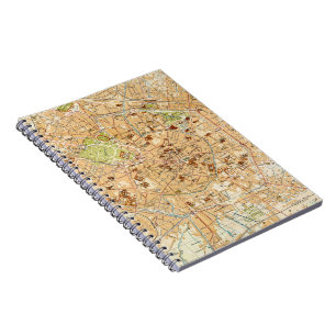 Vintage Map of Milan Italy (1914) Notebook