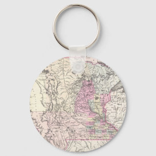 Vintage Map of Minnesota (1855) Key Ring