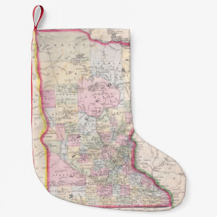 Vintage Map of Minnesota (1864) Small Christmas Stocking
