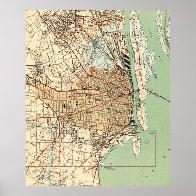 Vintage Map of Mobile Alabama (1940) 2 Poster (Front)