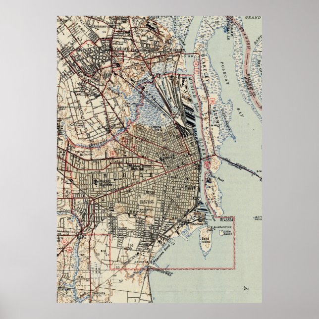 Vintage Map of Mobile Alabama (1940) Poster (Front)