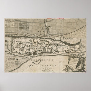 Vintage Map of Montreal (1758) Poster