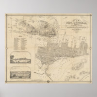 Vintage Map of Montreal (1859)
