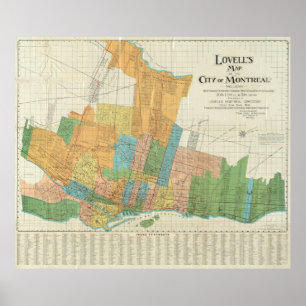 Vintage Map of Montreal (1920) Poster