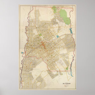 Vintage Map of Mount Vernon NY (1893) Poster