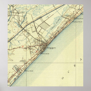 Vintage Map of Myrtle Beach South Carolina (1940) Poster