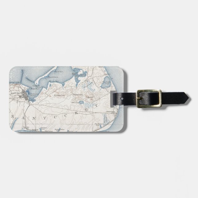 Vintage Map of Nantucket (1919) Luggage Tag (Front Horizontal)