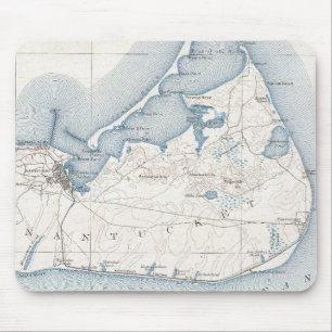 Vintage Map of Nantucket (1919) Mouse Mat