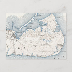 Vintage Map of Nantucket (1919) Postcard