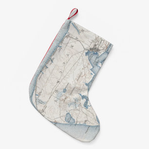Vintage Map of Nantucket (1919) Small Christmas Stocking