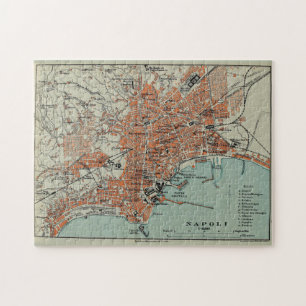 Vintage Map of Naples Italy (1911) Jigsaw Puzzle