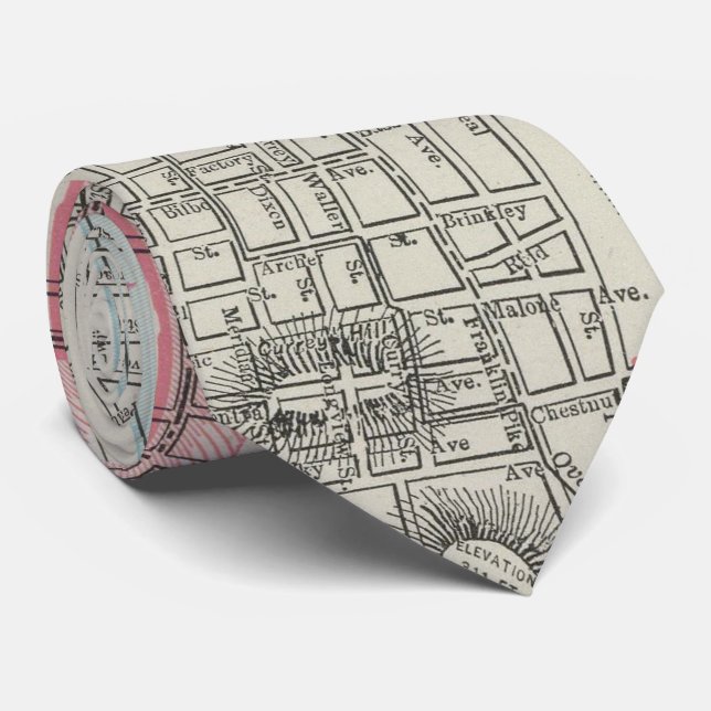 Vintage Map of Nashville TN (1901) Tie (Rolled)